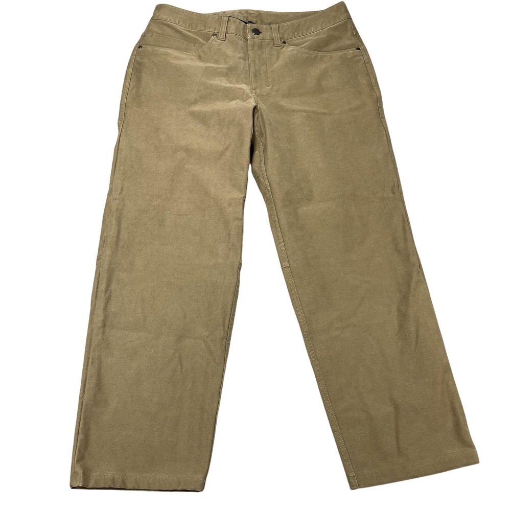 Lululemon Abc Crop Pant Mens‎ 32 Tan Caramel Utilitech Canvas Chino Relaxed Fit